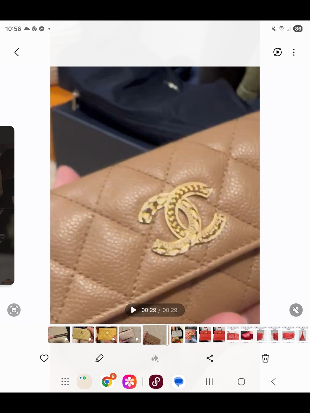 CHANEL Quilted Caviar Leather Wallet in Tan with Gold Hardware
